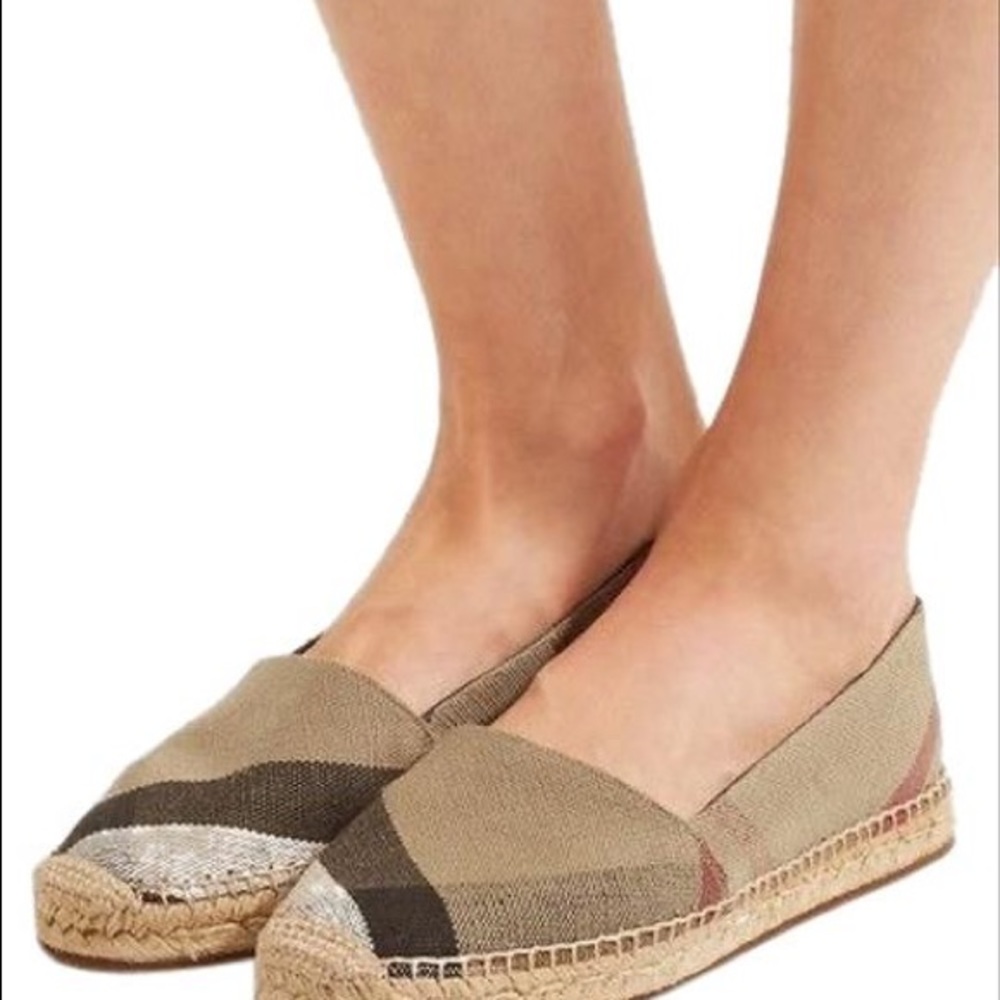 Burberry Espadrille Flats Hodgeson Check Print 37